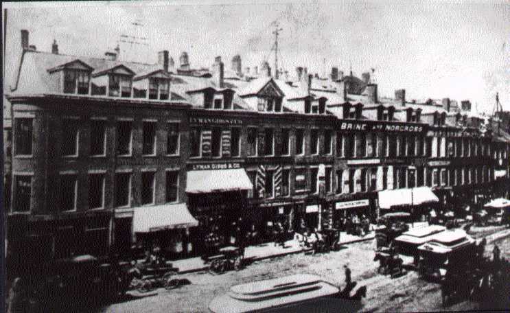 Tremont Row in the 1840s